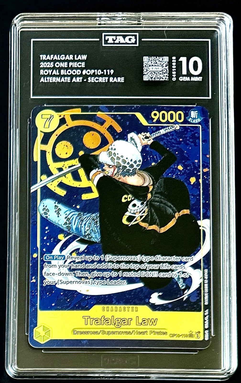 TAG 10 One Piece OP10-119 SEC* - Trafalgar Law - Alt Art - EN - Royal Blood
