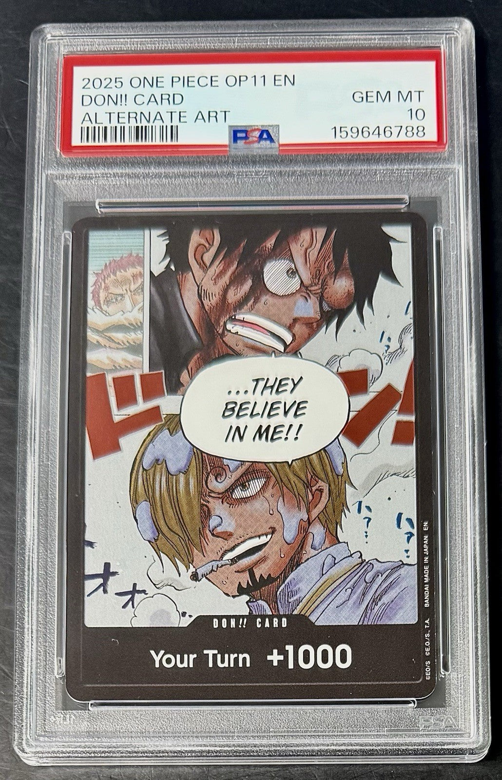 PSA 10 One Piece OP11 Don Card - Luffy & Sanji - Alt Art - EN - Divine Speed