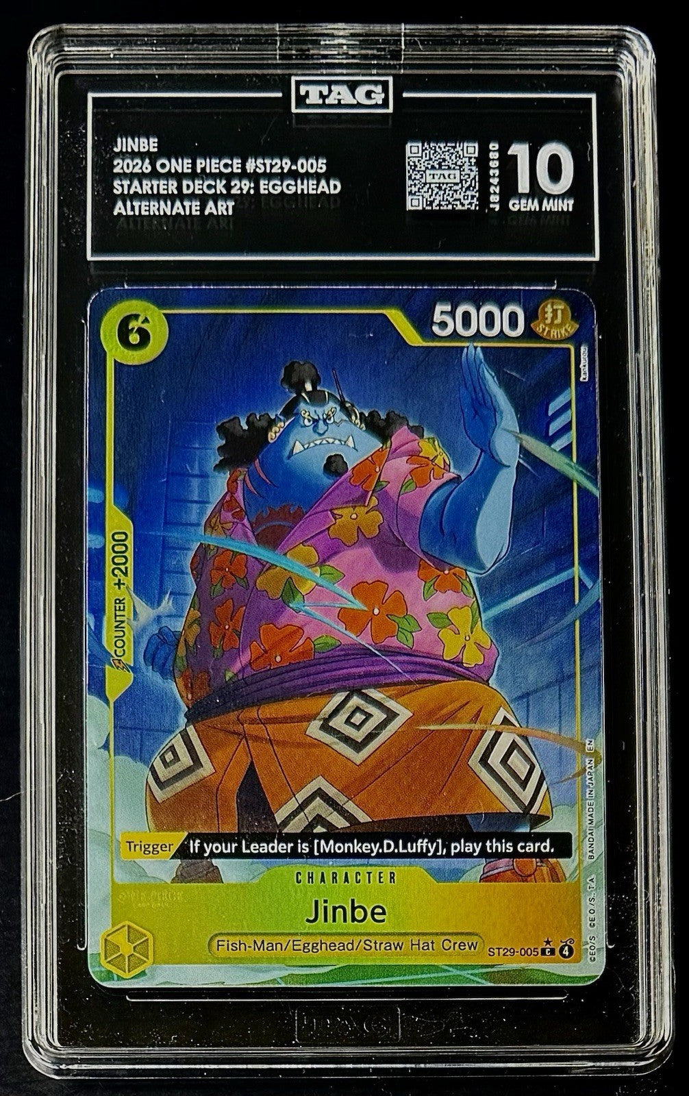 TAG 10 One Piece ST29-005 C* - Jinbe - Alt Art - EN - Foil - Egghead