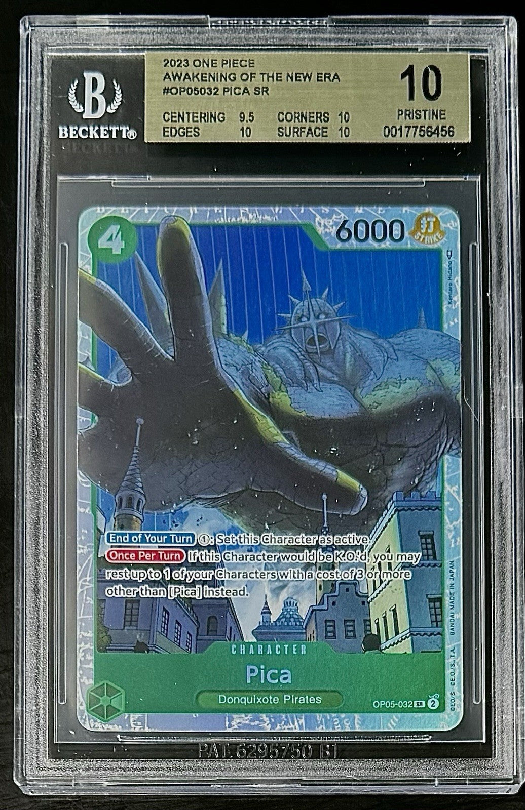 BGS 10 One Piece OP05-032 SR Pica - English - Awakening of the New Era - Graded