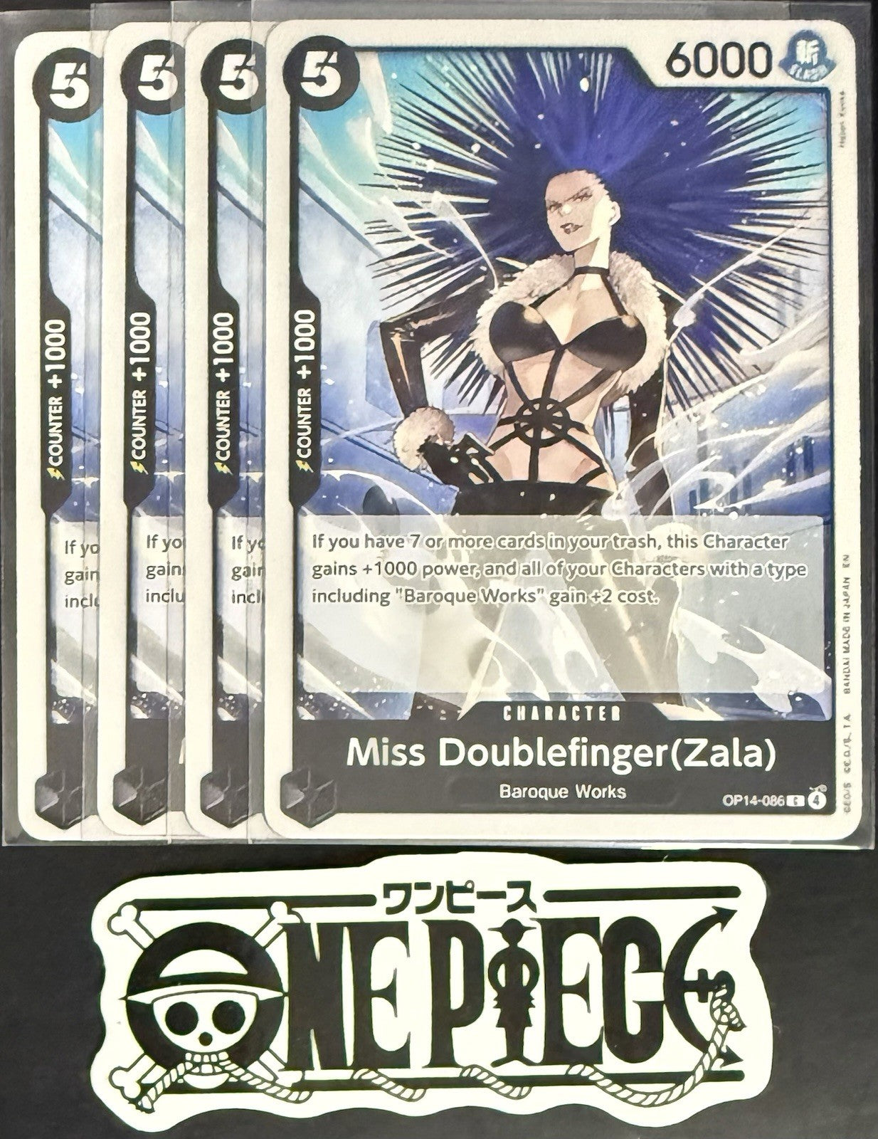 4x One Piece OP14-086 C Miss Doublefinger(Zala) - ENG - Regular - Playset - NM/M