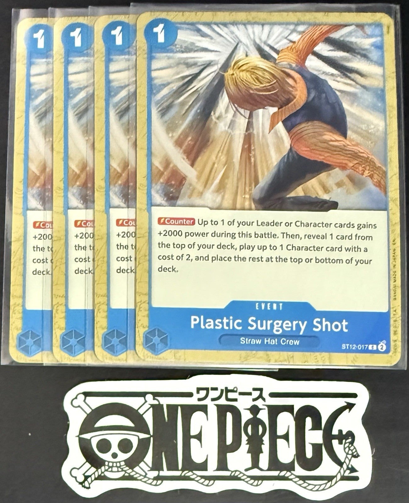 4x One Piece ST12-017 C Plastic Surgery Shot- ENG - Regular - Playset - TCG-NM/M