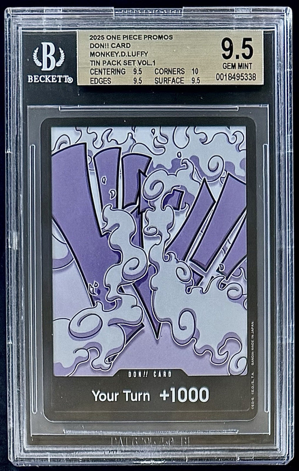 BGS 9.5 One Piece Tin Pack Vol.1 Don Card Monkey.D.Luffy - English - Foil-Graded