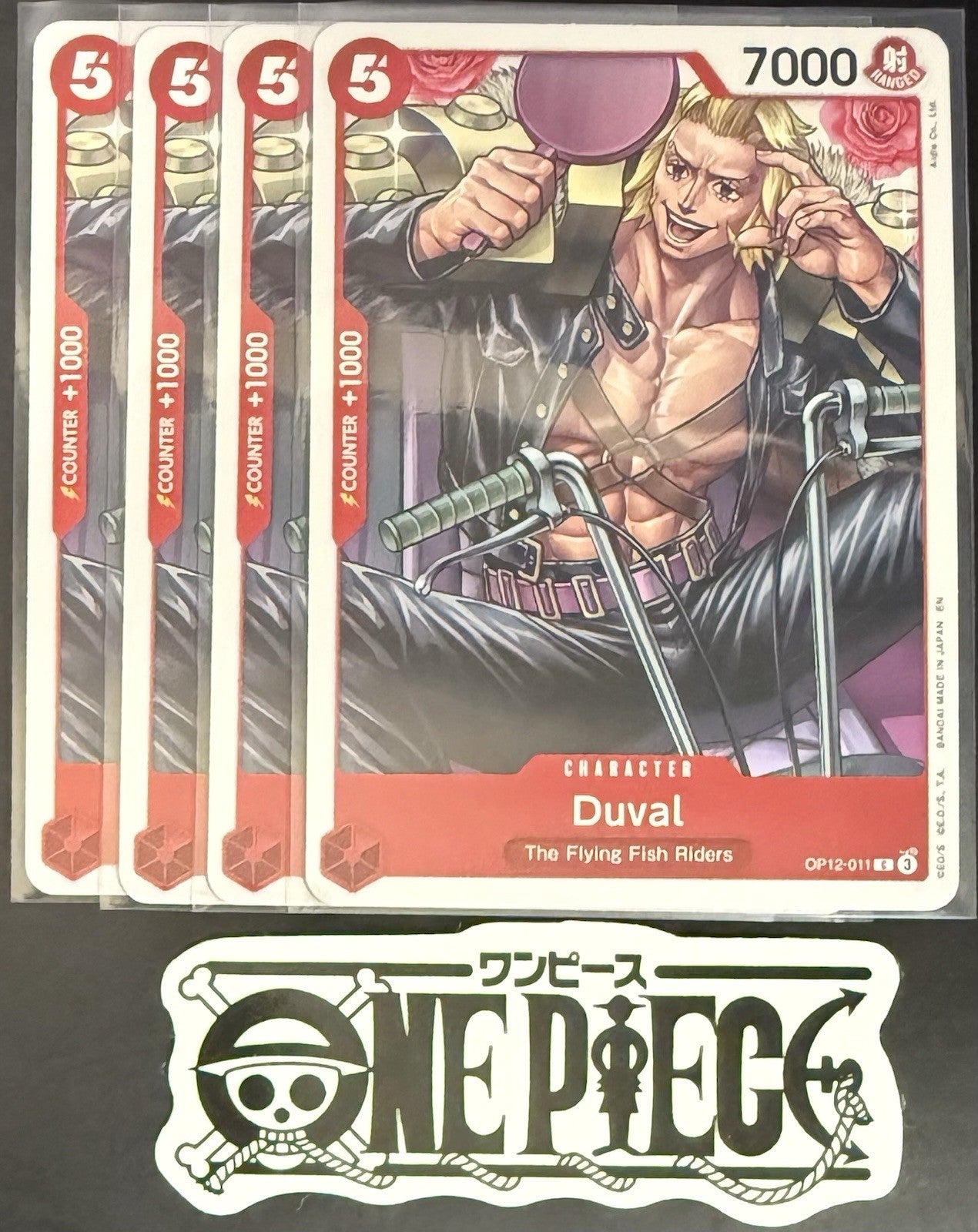 4 x One Piece OP12-011 C Duval - ENG - Regular - Playset - NM/M