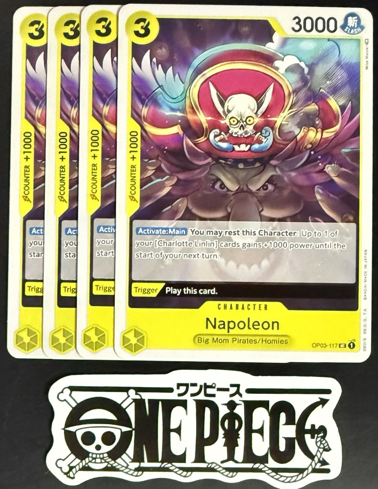 4x One Piece OP03-117 UC Napoleon - English - Regular - Playset - TCG - NM/M