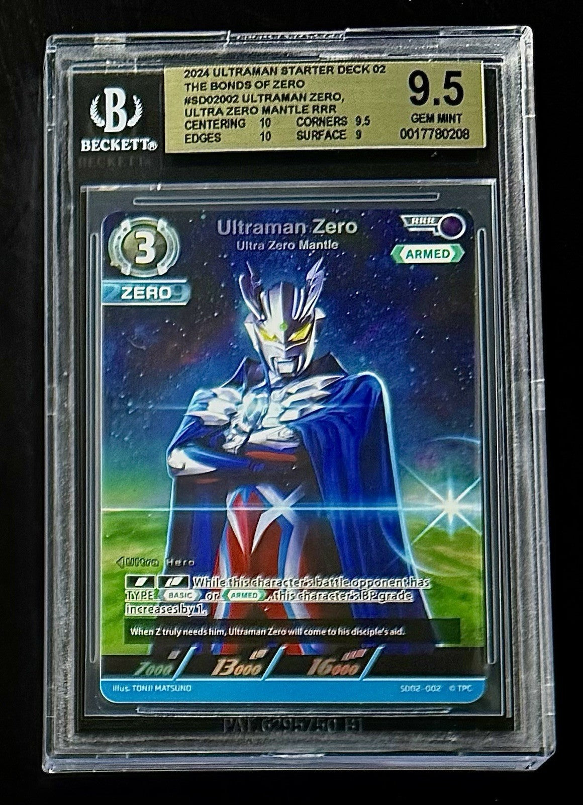 BGS 9.5 2024 Ultraman SD02-002 Ultraman Zero - Starter Deck 02 - Foil - Graded