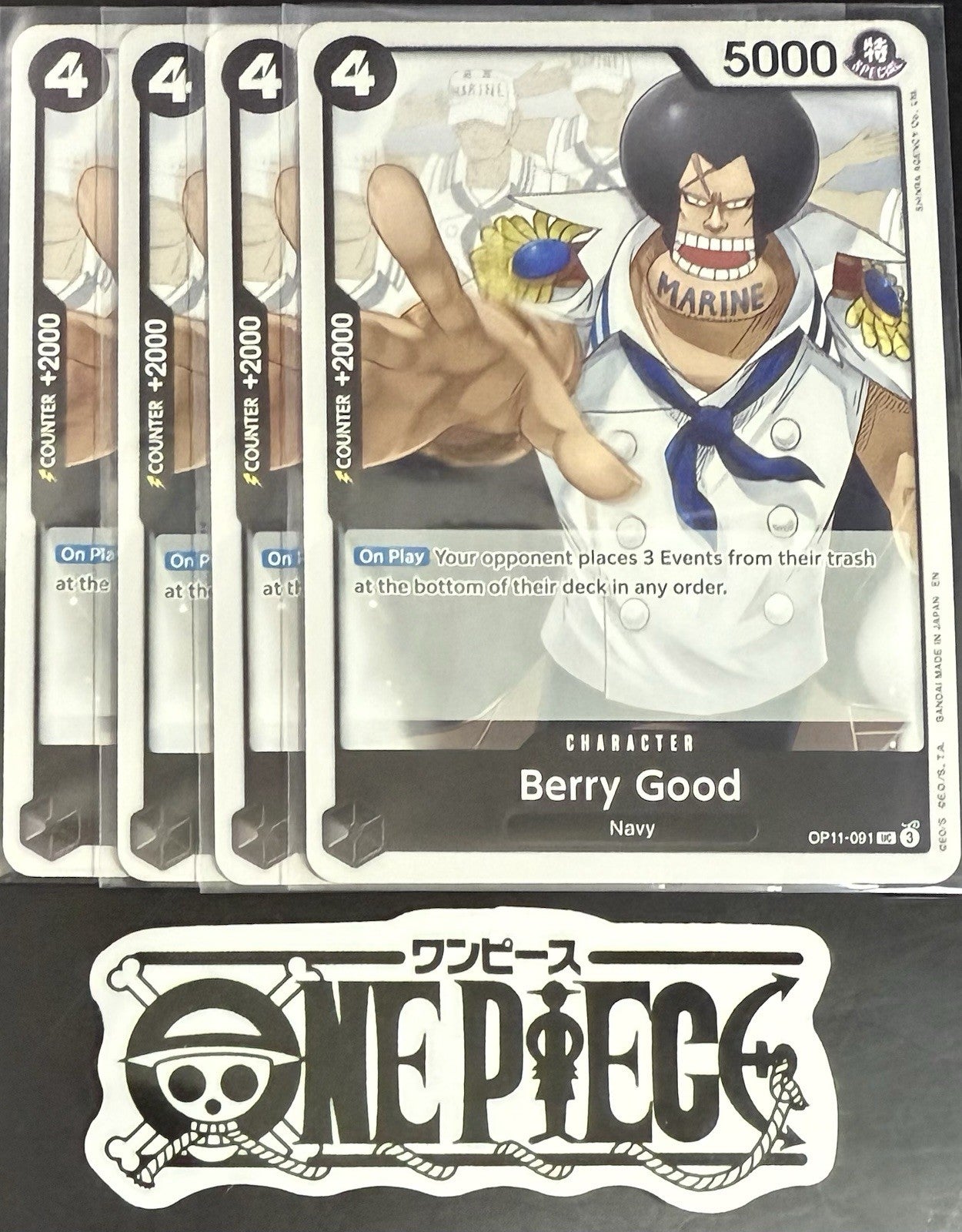 4 x One Piece OP11-091 UC Berry Good - ENG - Regular - Playset - TCG - NM/M