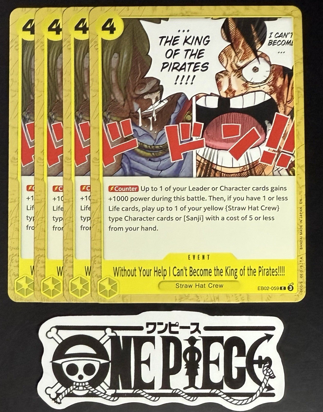 4x One Piece EB02-059 C Without... - English - Regular - Play Set - TCG - NM/M