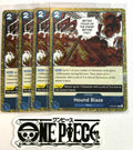 4x One Piece OP05-057 R Hound Blaze - Flag Foil - ENG - Play Set - TCG - NM/M