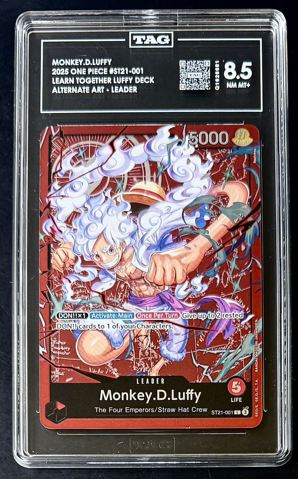 TAG 8.5 One Piece ST21-001 L - Monkey.D.Luffy - Alt Art - EN - Learn Together