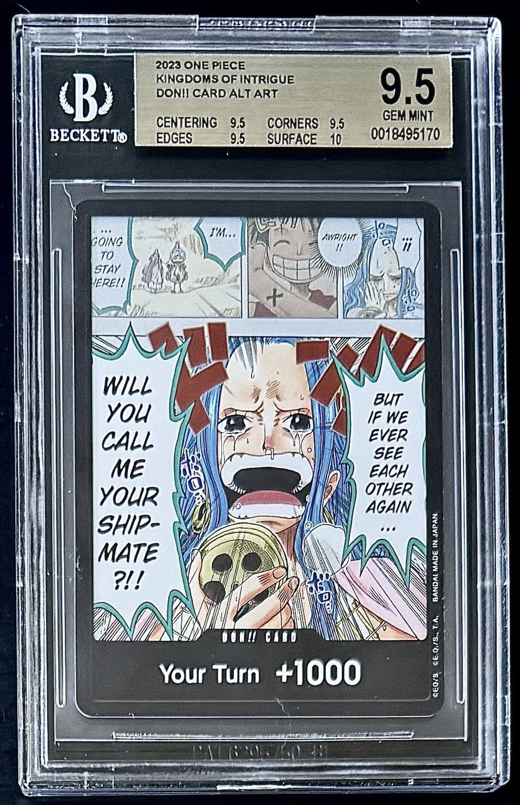 BGS 9.5 One Piece OP04 Don Card Alt Art - English - Kingdoms of Intrigue -Graded