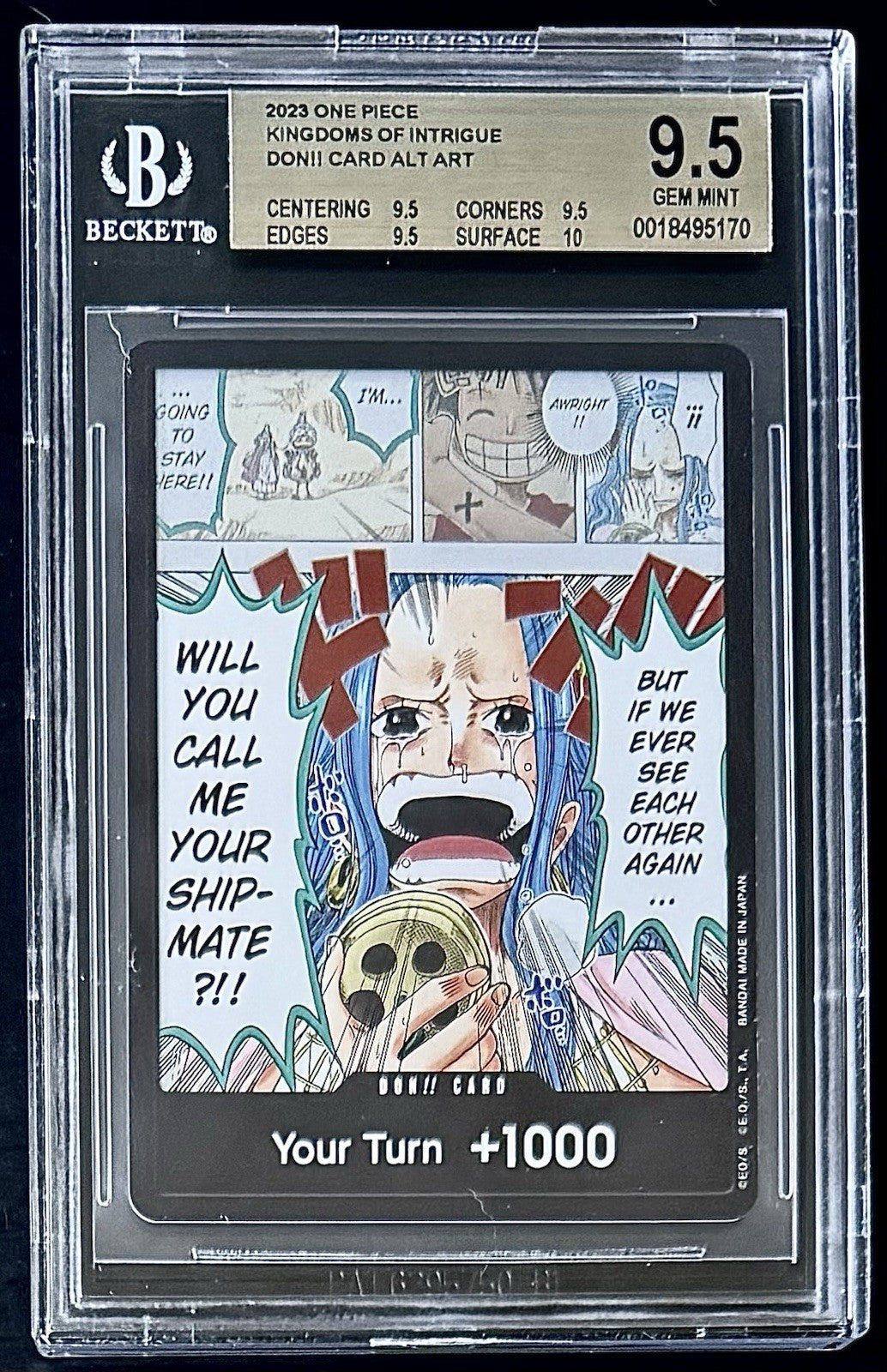 BGS 9.5 One Piece OP04 Don Card Alt Art - English - Kingdoms of Intrigue -Graded