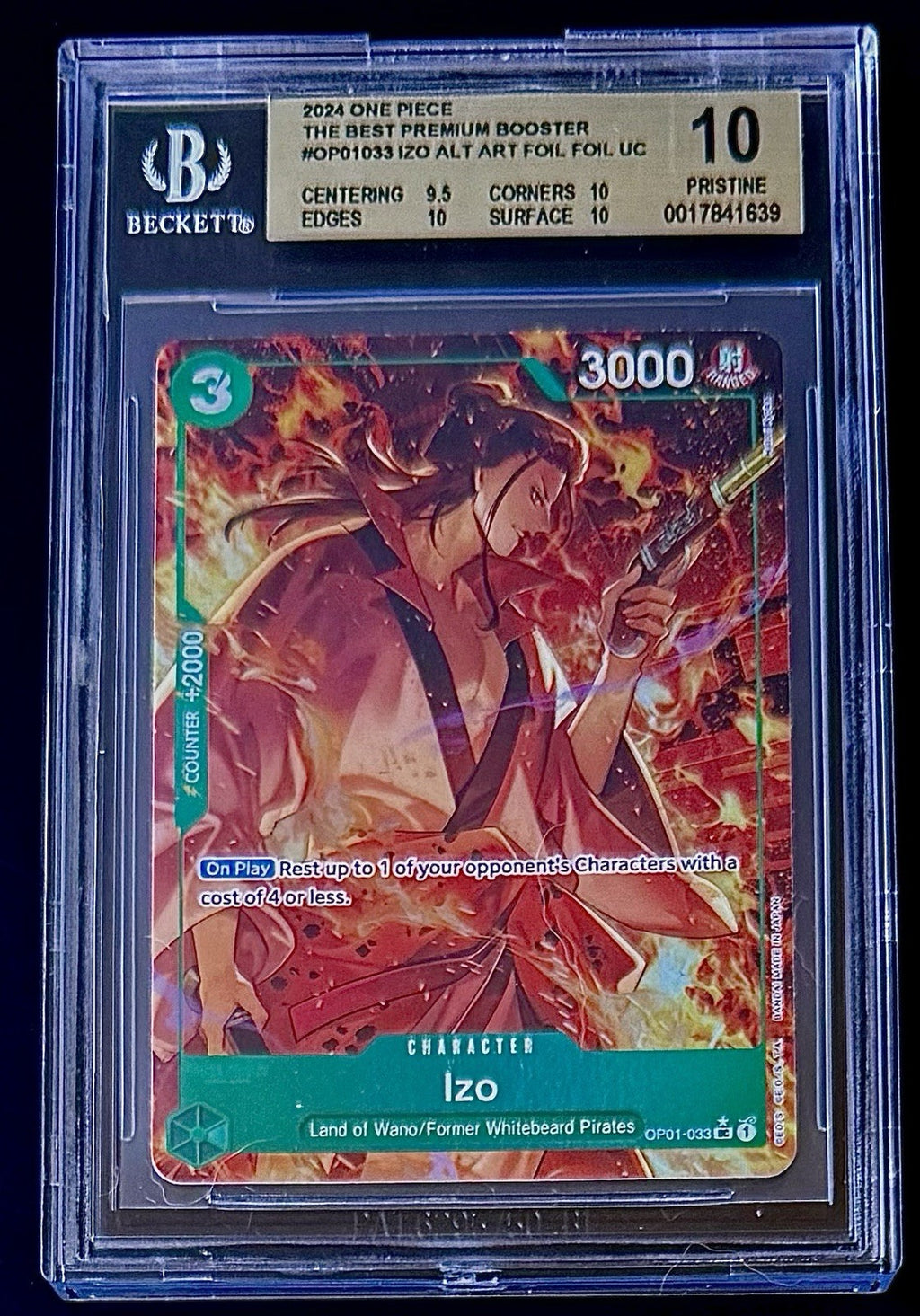 BGS 10 One Piece OP01-033 UC* Izo Alt Art Foil - English - Foil - PRB01 - Graded