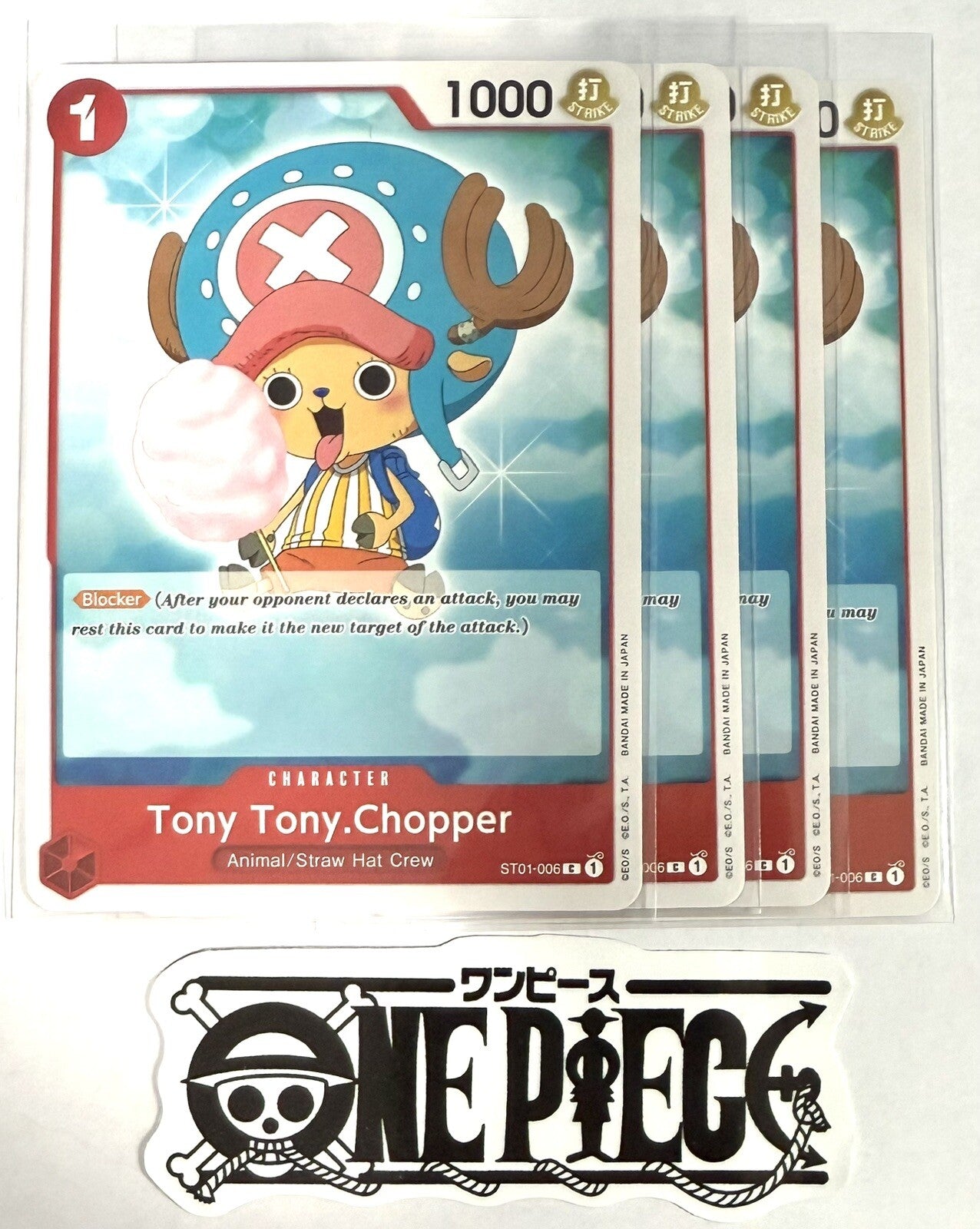 4x One Piece ST01-006 C -Tony Tony.Chopper - EN - Regular - Playset - TCG - NM/M