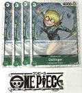 4x One Piece OP04-029 C Dellinger - Flag Foil - English - Playset - TCG - NM/M
