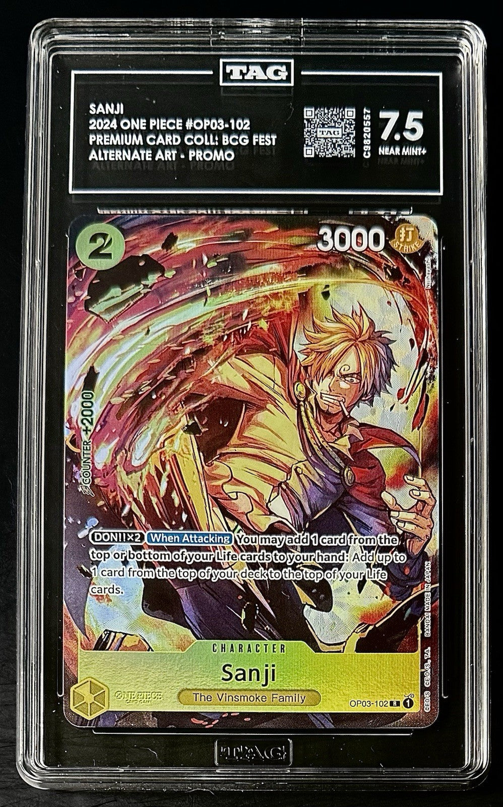 TAG 7.5 One Piece OP03-102 R - Sanji - Alt Art - EN - Foil - BCG Fest 23-24