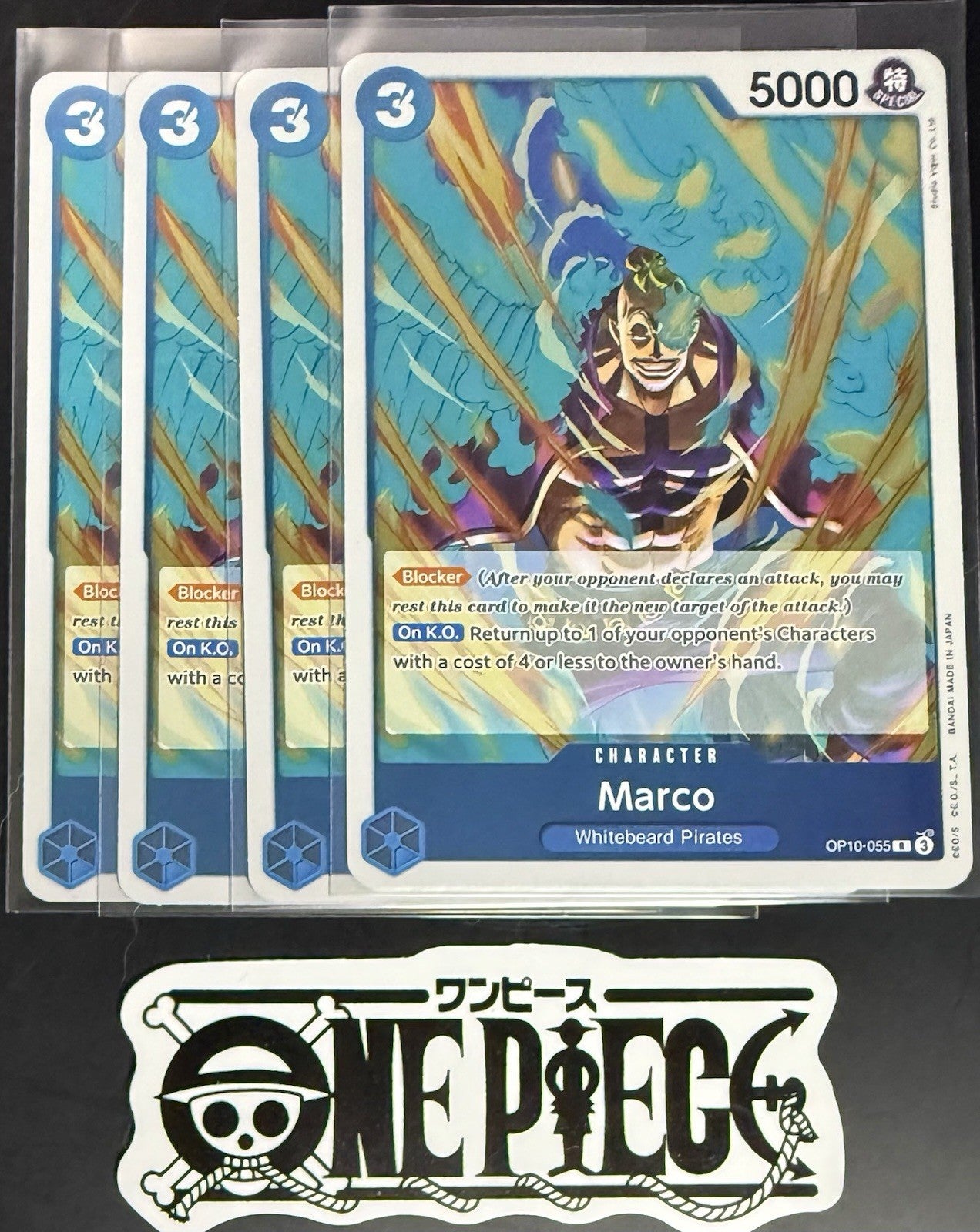4x One Piece OP10-055 R Marco - English - Foil - Playset - TCG - NM/M