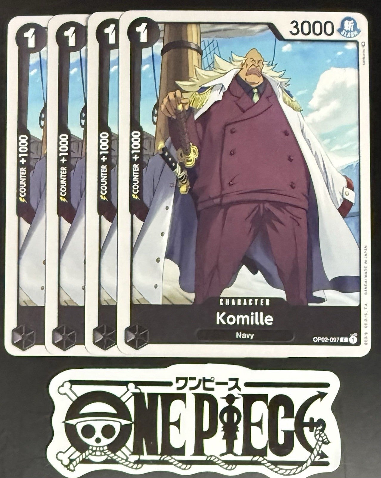 4x One Piece OP02-097 C Komille - English - Playset - Regular - TCG - NM/M