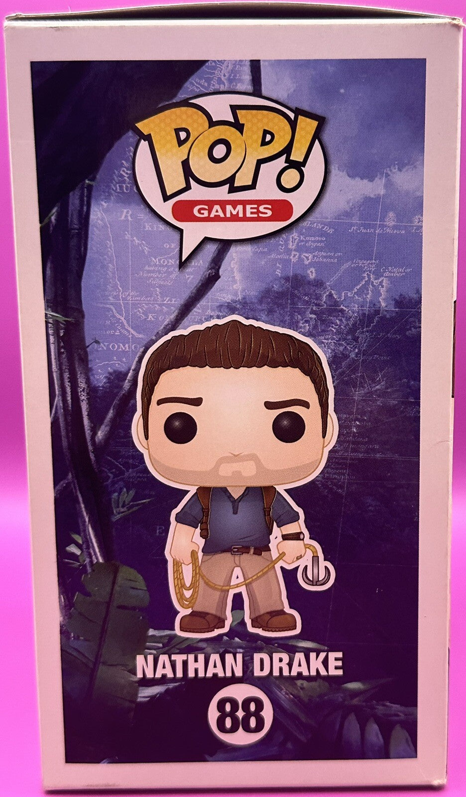 Uncharted 4 Nathan Drake Brown shirt w/Whip Funko Pop 88 Brand New.