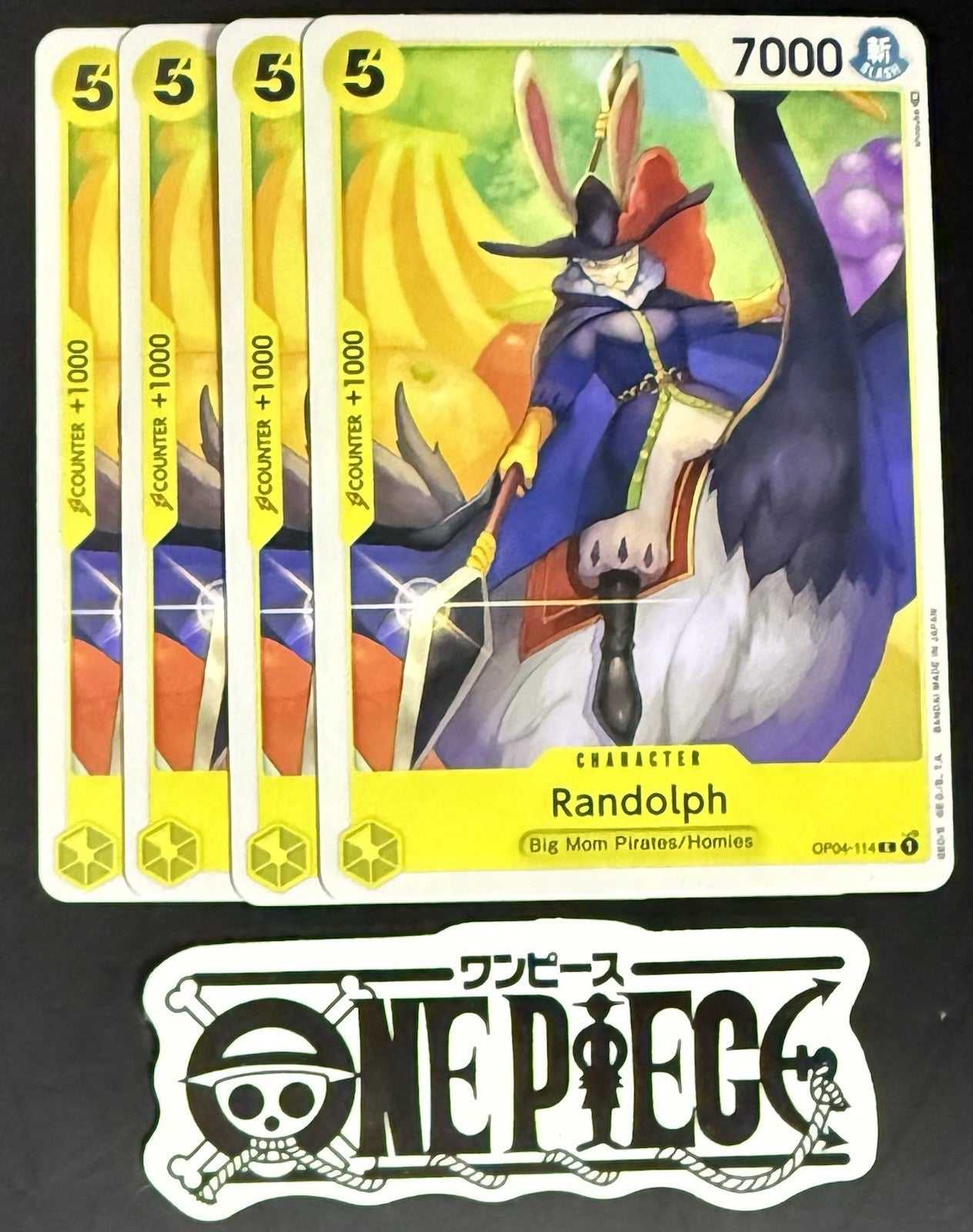 4x One Piece OP04-114 C Randolph - English - Regular - Play Set - TCG - NM/M
