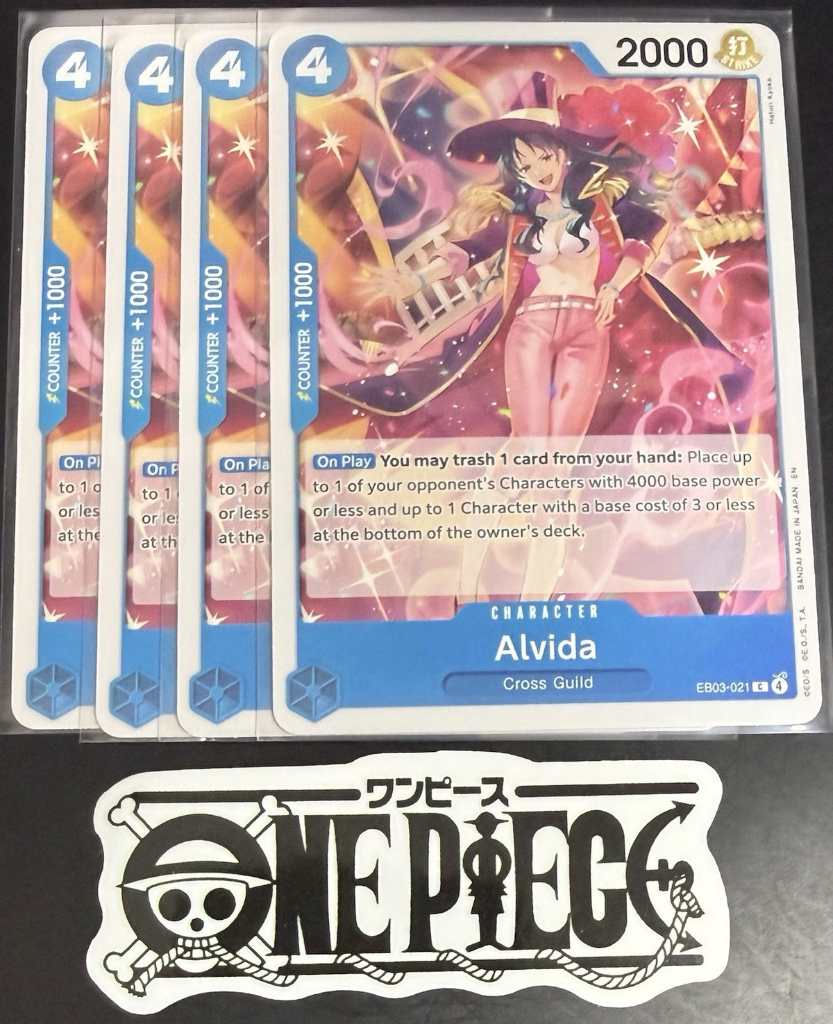 4 x One Piece EB03-021 C - Alvida - EN - Regular - Play Set - TCG - NM/M