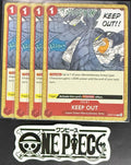 4x One Piece OP07-018 C KEEP OUT - English - Regular - Play Set - NM/M