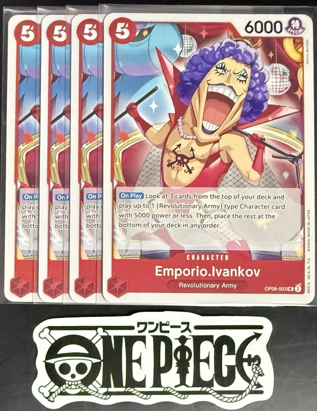 4x One Piece OP06-003 UC Emporio.Ivankov - English - Regular - Playset - NM/M