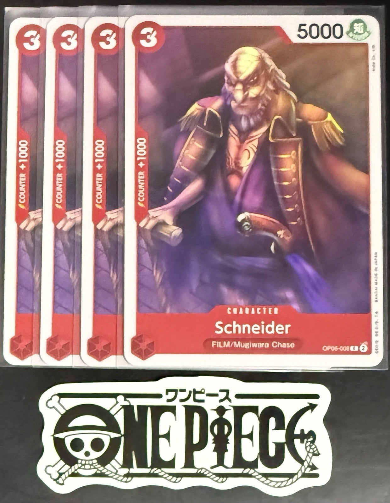 4x One Piece OP06-008 C Scheider - English - Regular - Playset - NM/M