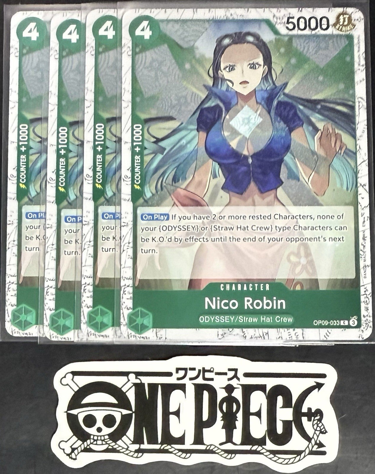 4 x One Piece OP09-033 C Nico Robin - English - PRB02 Foil - Playset - NM/M