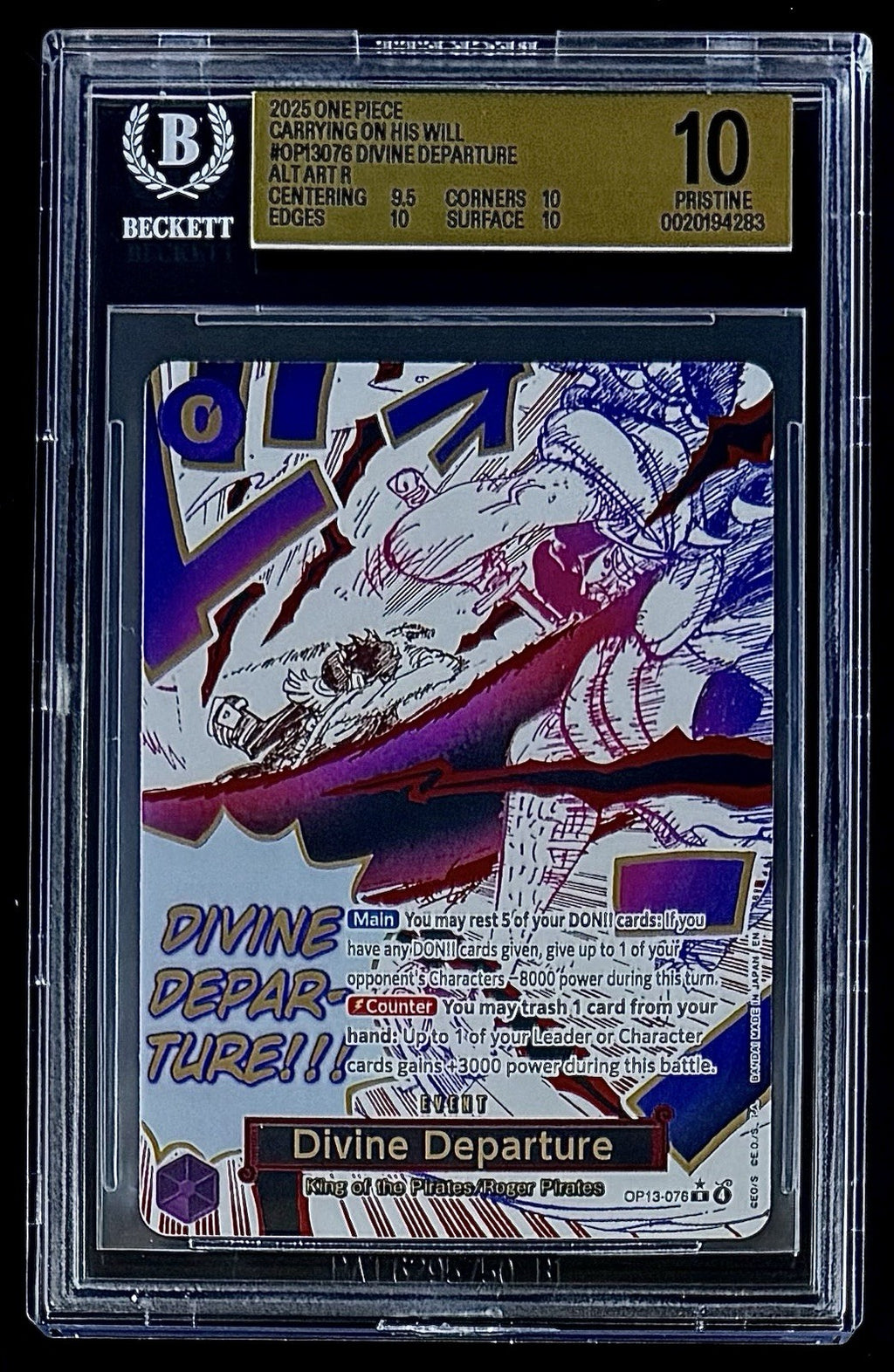 BGS 10 One Piece OP13-076 R* - Divine Departure - AA - EN - Carrying on His Will
