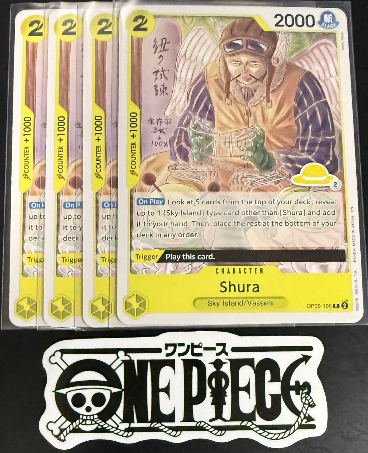 4x One Piece OP05-106 R - Shura - EN - Regular - Play Set - SD01 - NM/M