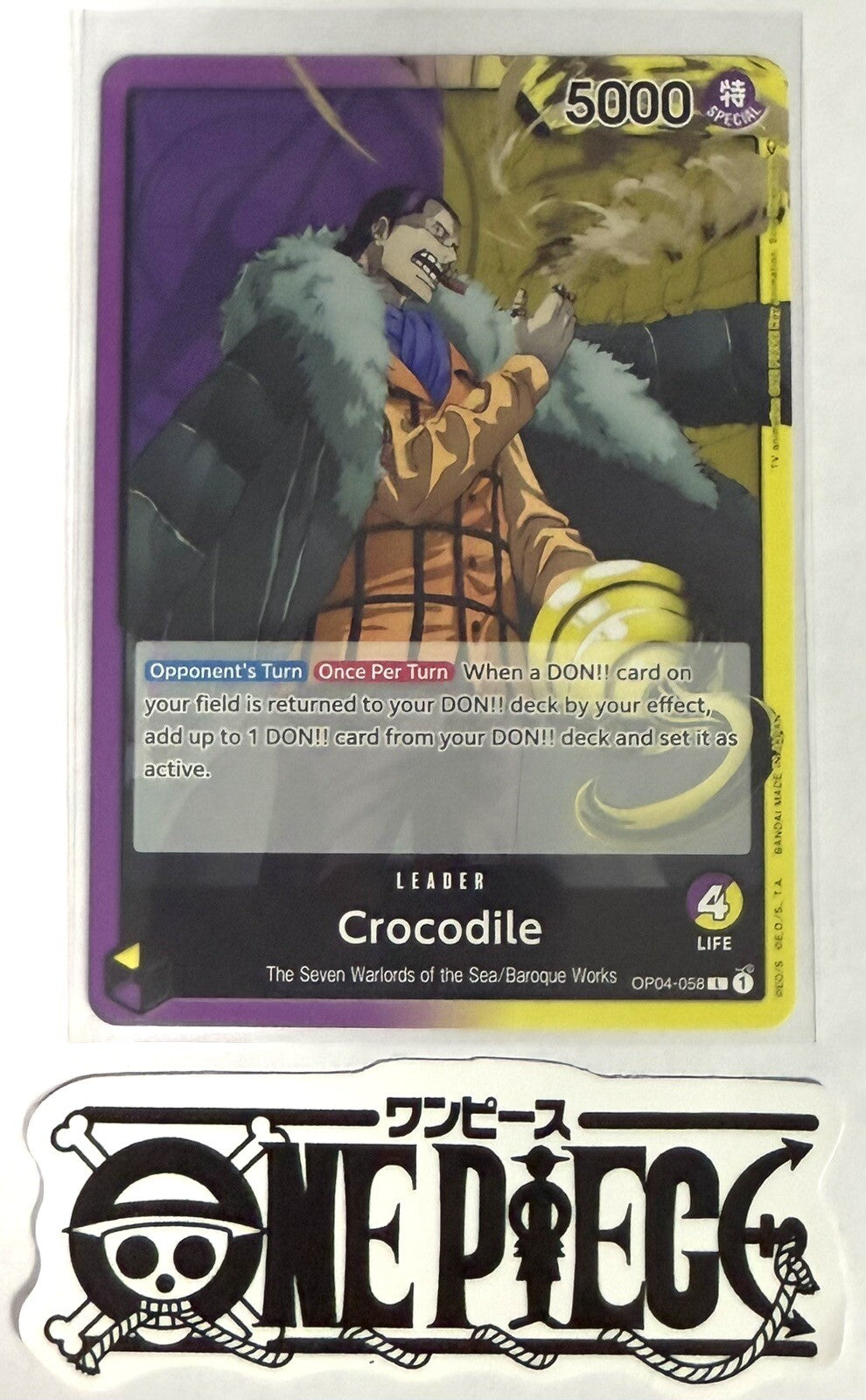 One Piece OP04-058 L Crocodile - English - Leader - TCG - NM/M