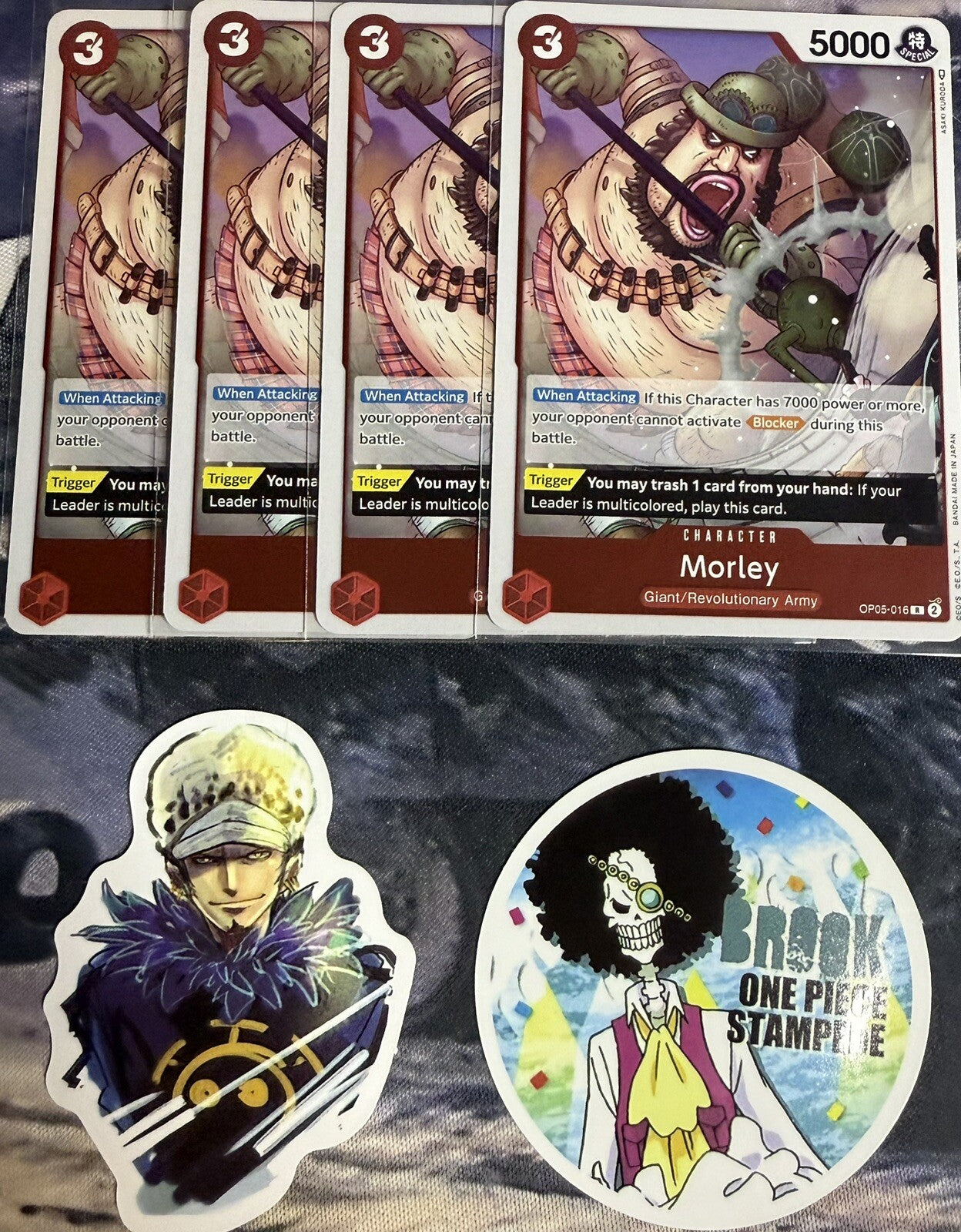 4x One Piece OP05-016 R Morley - ENG - Foil - Playset - TCG - NM/M