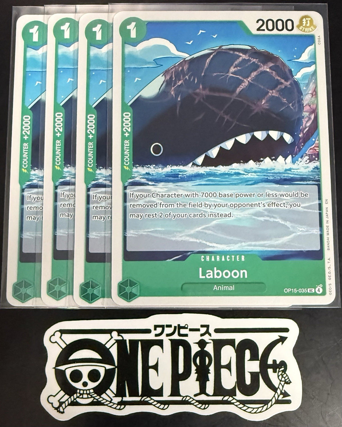 4x One Piece OP15-035 UC - Laboon - EN - Regular - Play Set - TCG - NM/M