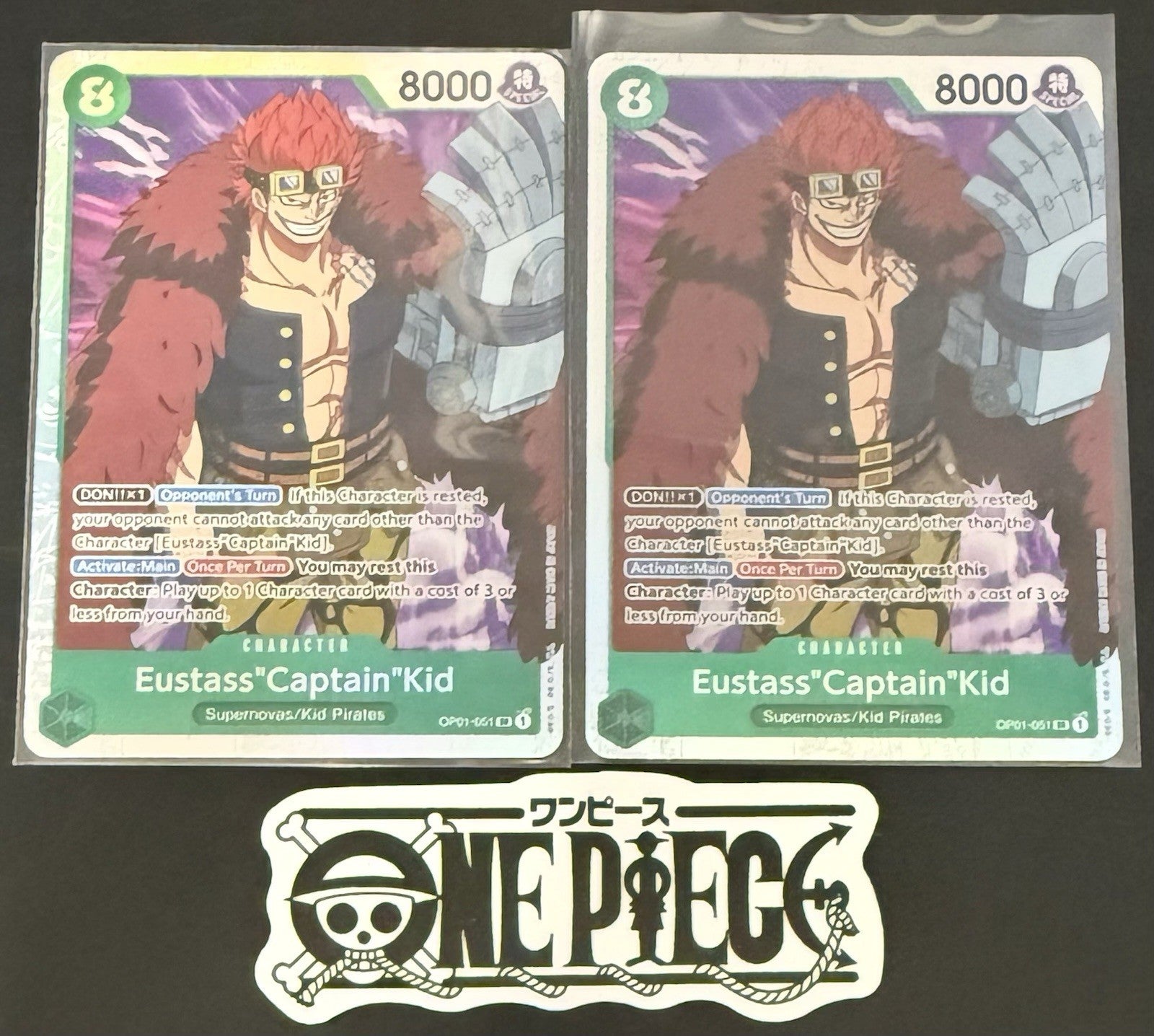 2x One Piece OP01-051 SR - Eustass"Captain"Kid - EN - Foil - Romance Dawn - NM/M