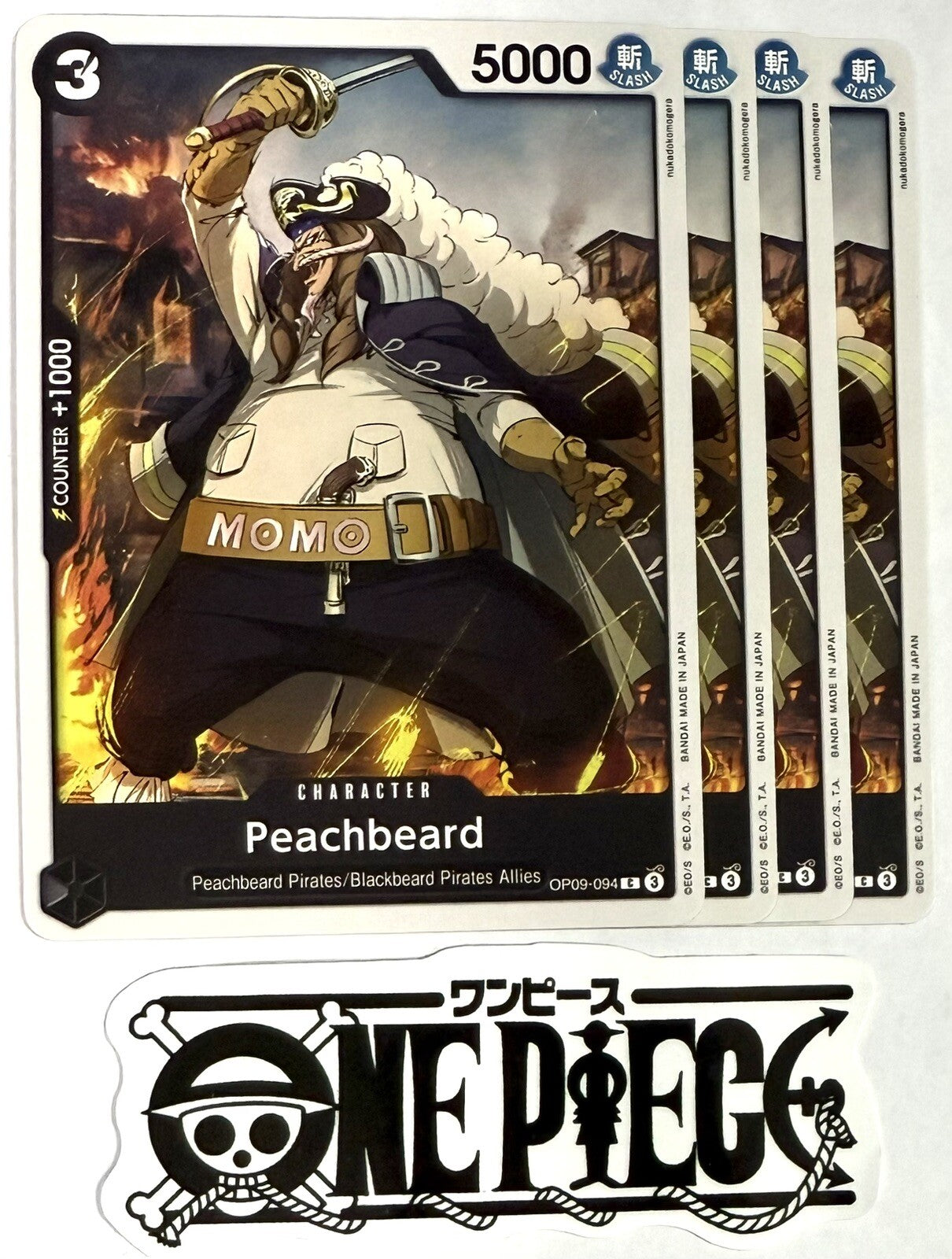 4x One Piece OP09-094 C Peachbeard - English - Playset - TCG - NM/M