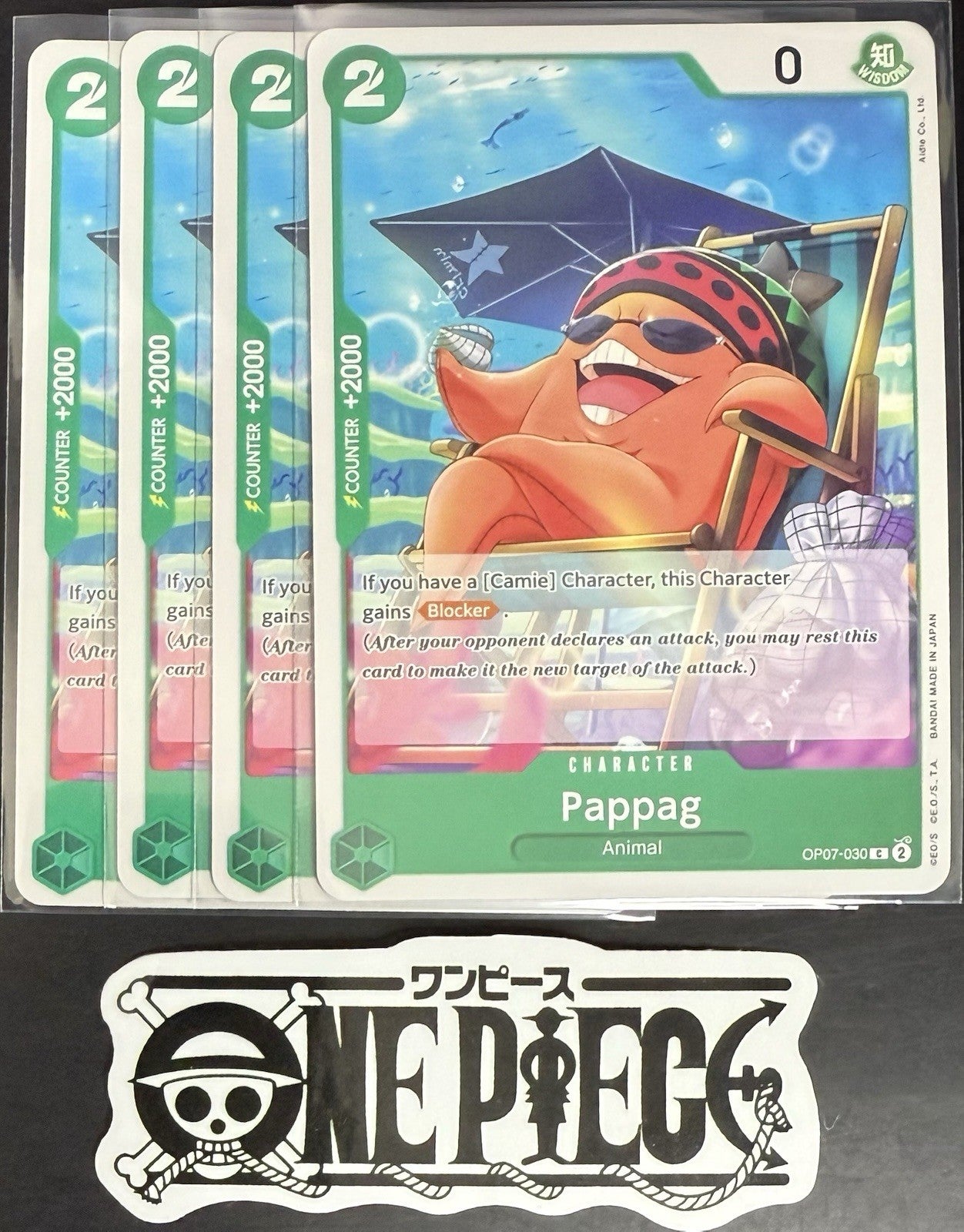 4x One Piece OP07-030 C Pappag - English - Regular - Play Set - NM/M