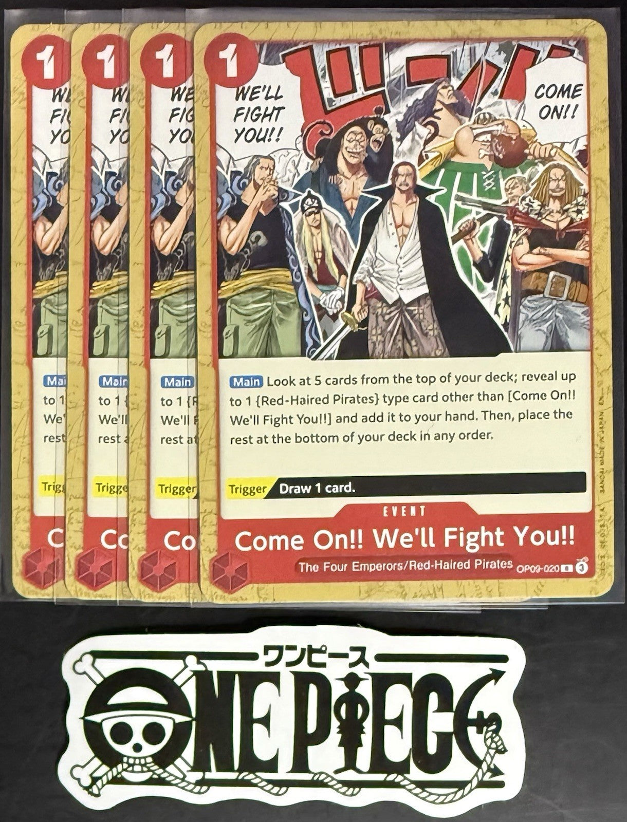 4x One Piece OP09-020 R Come On!!...- English - Regular - Playset - TCG - NM/M