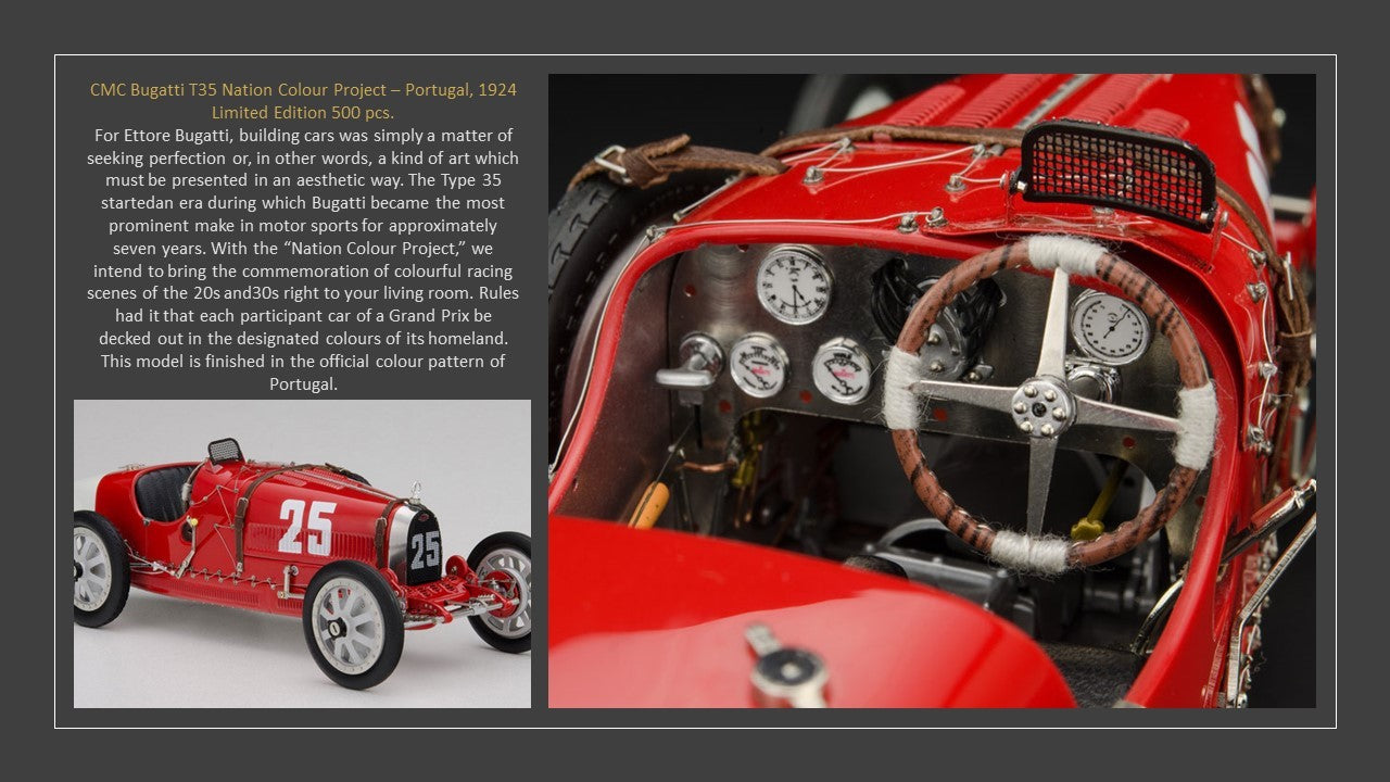 CMC M-100-009 Bugatti T35, 1924 Nation Colour Project Series - Portugal, 1:18