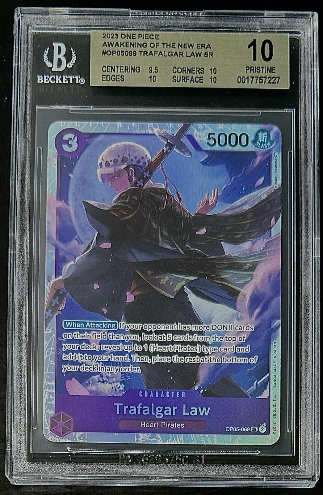 BGS 10 One Piece OP05-069 SR Trafalgar Law - EN - Awakening of New Era - Graded