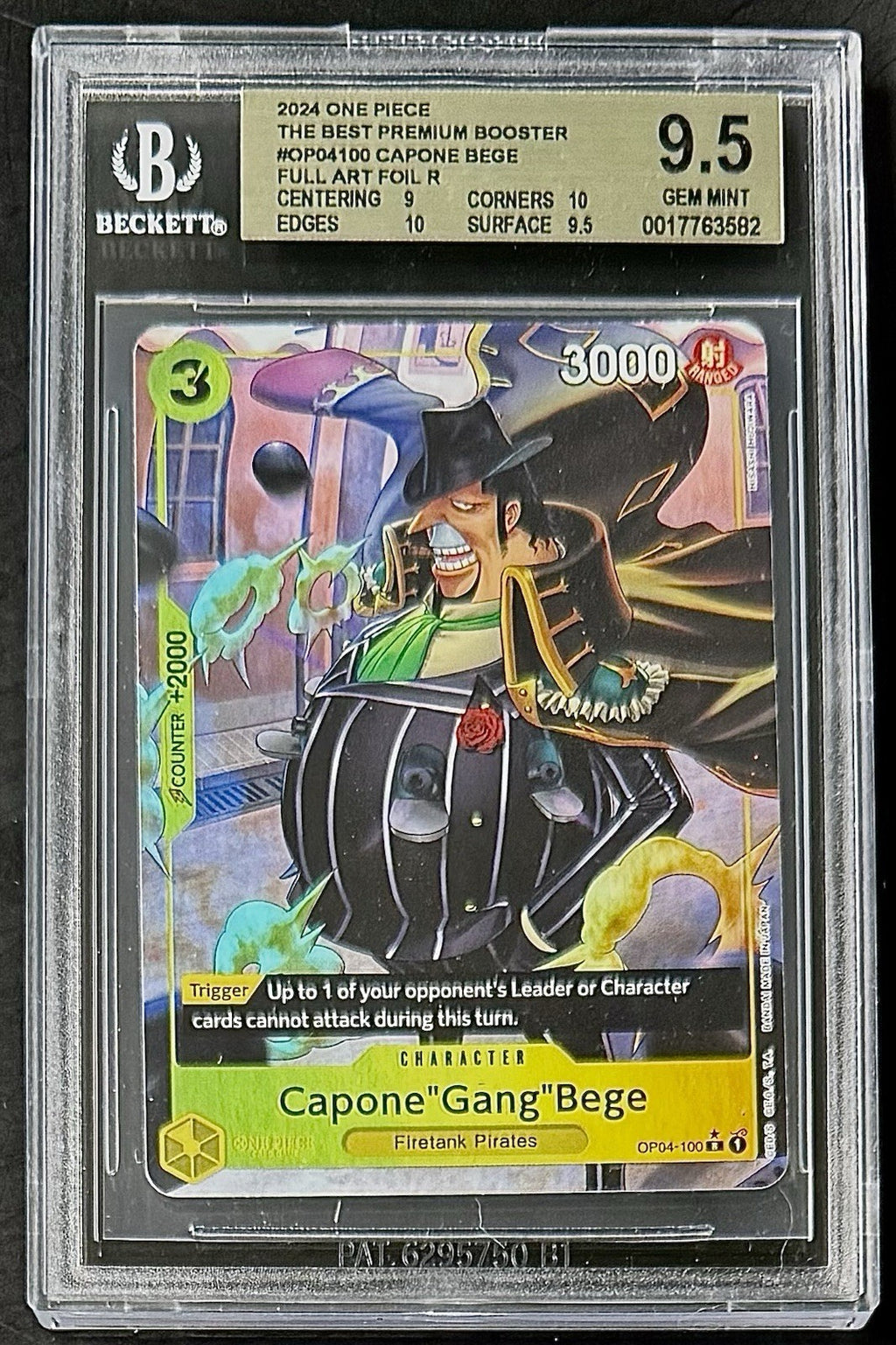 BGS 9.5 One Piece OP04-100 R* Capone"Gang"Bege - English - PRB01 - Graded