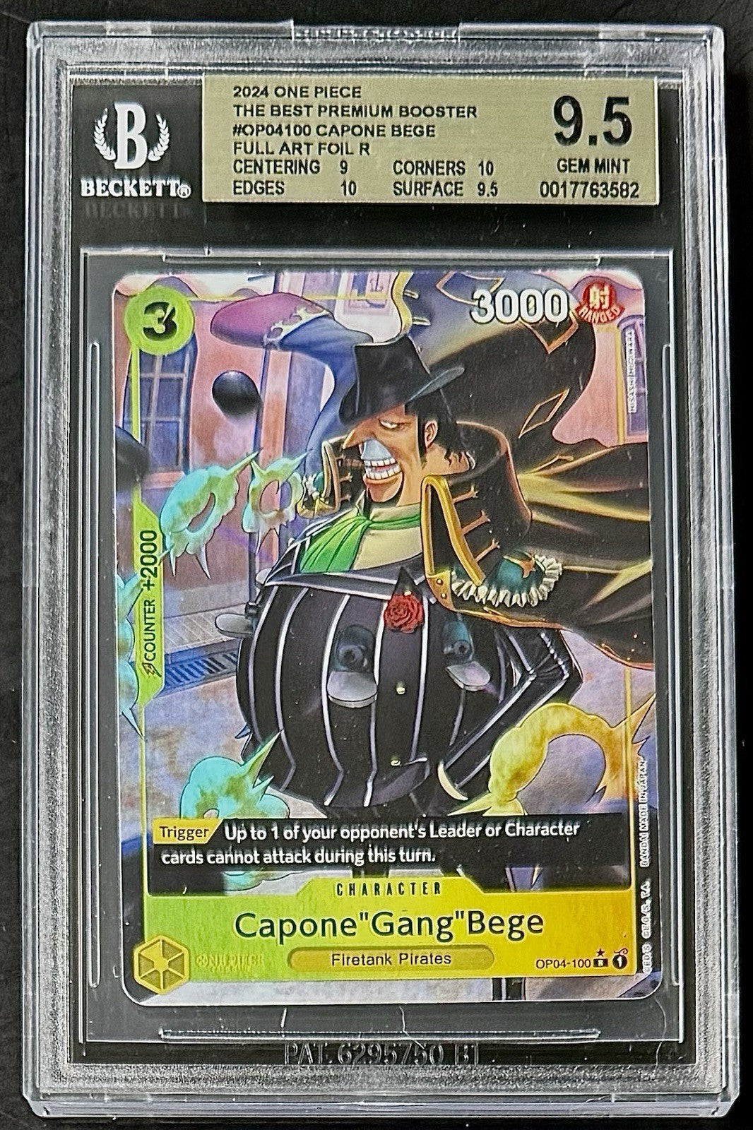 BGS 9.5 One Piece OP04-100 R* Capone"Gang"Bege - English - PRB01 - Graded