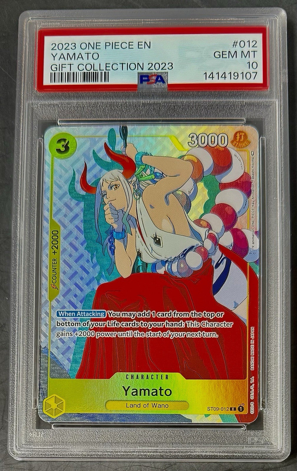 PSA 10 One Piece ST09-012 C - Yamato - EN - Foil - Gift Collection - Graded