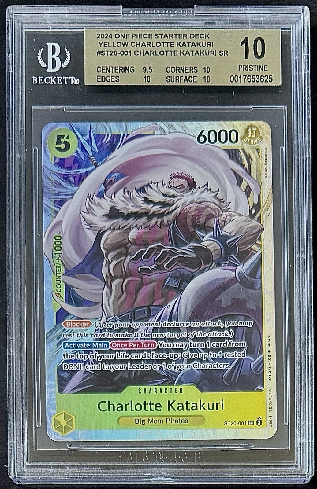 BGS 10 One Piece ST20-001 SR Charlotte Katakuri - English - ST20 - Graded