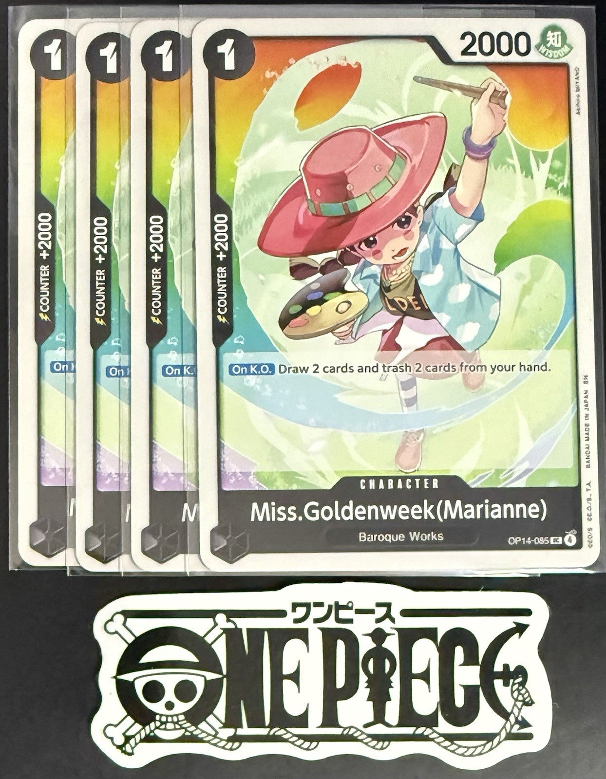 4x One Piece OP14-085 UC Miss.Goldenweek - ENG - Regular - Playset - NM/M
