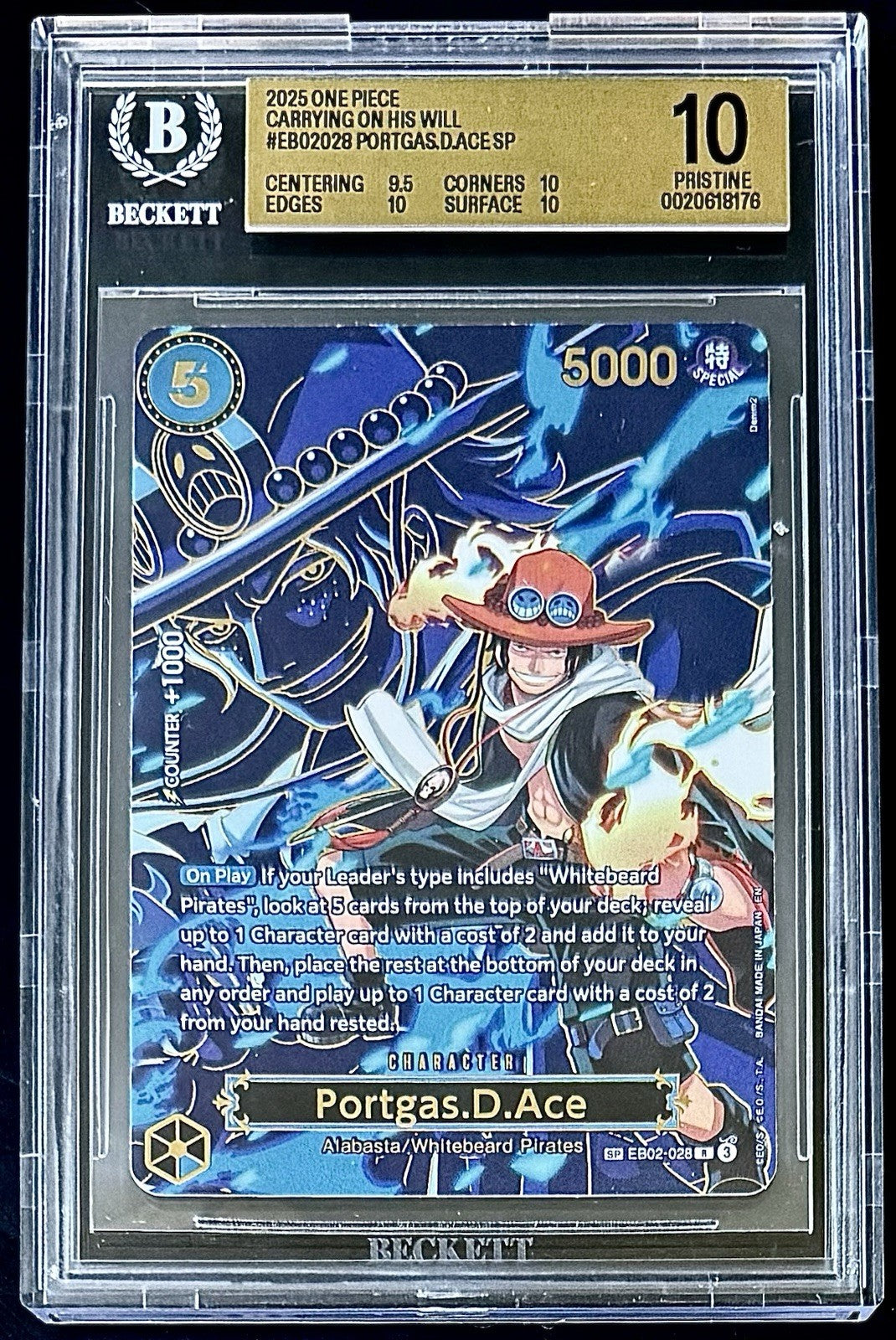 BGS 10 One Piece SP EB02-028 R - Portgas.D.Ace - Special Rare - EN - OP13