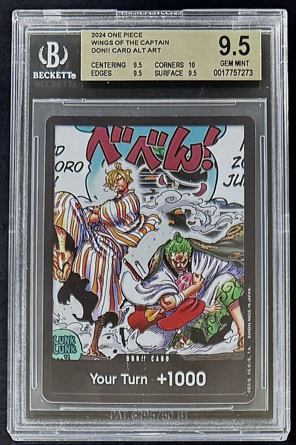 BGS 9.5 One Piece OP06 Don!! Card Alt Art - English - Wings of the Captain