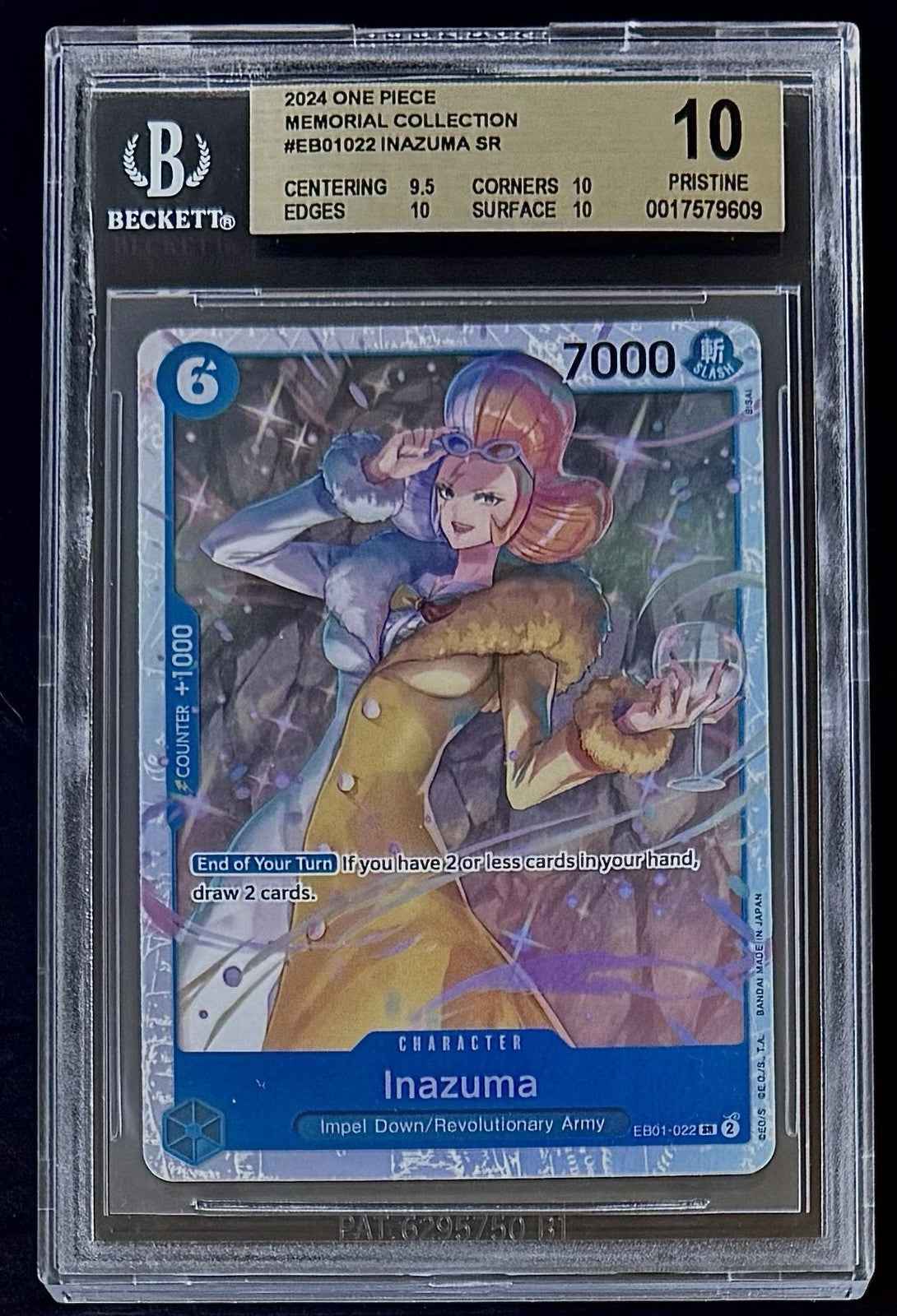 BGS 10 One Piece EB01-022 SR Inazuma - English - Memorial Collection - Graded