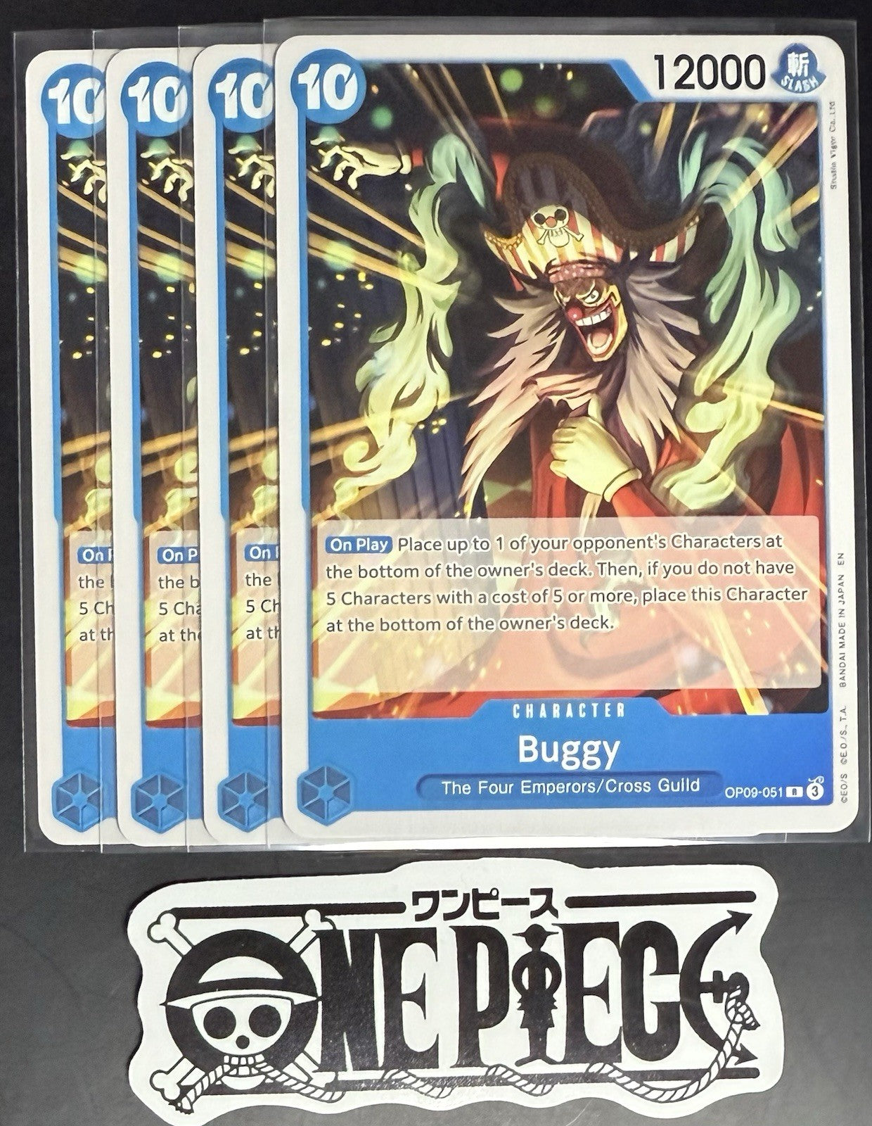 4x One Piece OP09-051 R Buggy - English - Regular - ST25 - Playset - TCG - NM/M