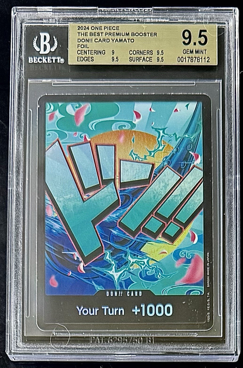 BGS 9.5 One Piece Don!! Card Yamato- English - Foil - PRB01 - Graded